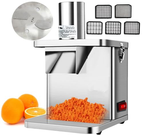 forplubossmmp Electric Vegetable Fruit Chopper, Electric Lemons Dicer Veggies Grater, Comes with 5 Dicing Knife Nets & 1 Slicing Knife Disc, Electric Salad Maker for Diced Ham/Potato/Fruit/Cucumber