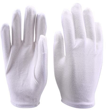 Baobiutin Baumwollarbeit Handschuhe 4 Paare Baumwollarbeit Handschuhe Vollfinger Dünne Handschuhe Dehnbarer Auskleidung Handschuh Weiß One Size