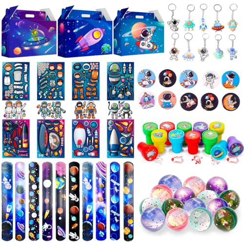 Kaxulvoblig Weltraum Party Mitgebsel Geburtstag Kit für 10 Gäste,70pcs Geburstag Weltraum Mitgebsel Set-Serweltraum Geschenktüten etc Weltraum Party Geburtstag