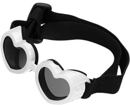 Veeteah Herz-Hunde-Sonnenbrille,Hunde-Herz-Sonnenbrille - UV-Schutzbrille für Haustiere,UV-Schutz-Hundesonnenbrille mit verstellbarem Riemen, Haustierbrille für Hunde, Welpen-Sonnenbrille
