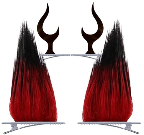 Anime Hazbin Kostüm Cosplay Zubehör Set Alastor Hörner Clips Haarclips 2 Paare