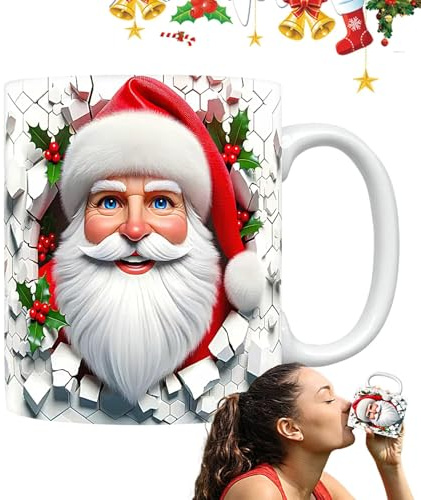 Celuicion Weihnachtsmann-Tasse, Weihnachtsmann-Tasse, Teetasse, Kaffeetasse | Urlaubskaffeetassen, Weihnachtsbecher, Bürodekoration, Espressotassen des Weihnachtsmanns, Weihnachtsdekoration