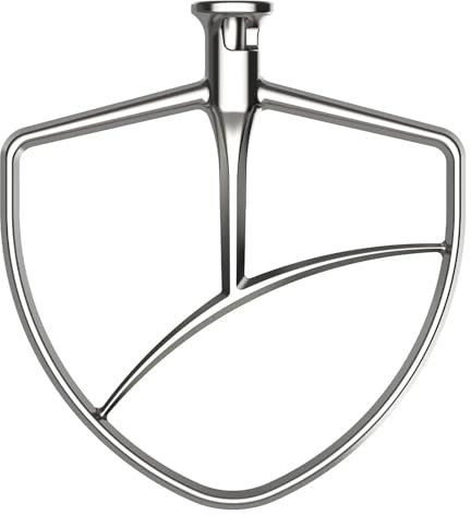 FHAJKTJB Batteur Plat, Le Batteur sur Socle à Bol relevable Compatible avec KitchenAid 5Plus-6 QT, Palette en Acier Inoxydable for mélangeur, Passe au Lave-Vaisselle