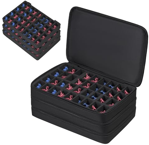 TPCY Miniature Storage Carrying Figure Bag -108 Slot Figurine Minature Carrying Case Compatible with D&D and More(Bag Only) (Black)