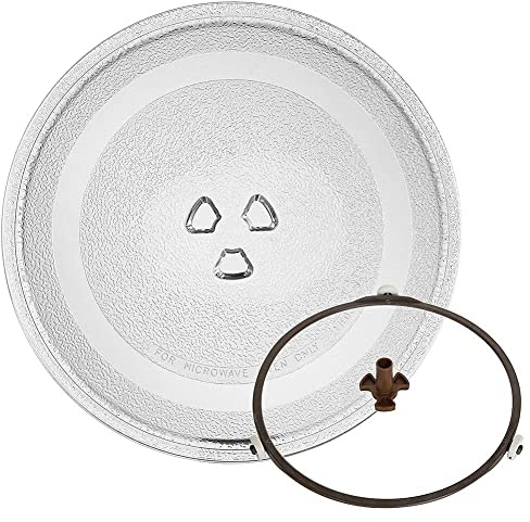 Jrifedptry Universal Microwave Glass Plate Microwave Glass Turntable Plate, Round Microwave Plate Cover Replacement 24.5cm
