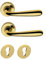 AERREGI SET Coppia Maniglie per Porta Interna con Bocchette Yale | Modello Goccia in Oro Lucido | Design Ergonomico ed Elegante