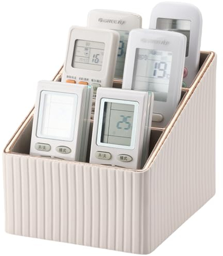 KINGFOM Schreibtisch Organizer, Stiftehalter, Stifte Organizer Mit 3 Fächern, Fernbedienung Halterung für TV, PU-Leder Schreibtischorganizer Stiftehalter Schreibtisch für Büro/Zuhause (Weiß)