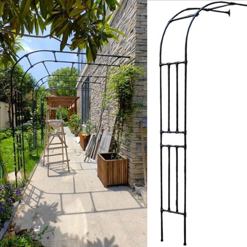 Arche de jardin demi-latérale, treillis métallique robuste pour rosiers, pergola résistante aux intempéries, arche pour plantes grimpantes, support pour décoration extérieure(90x240x40CM/3.0x7.9x1.3ft