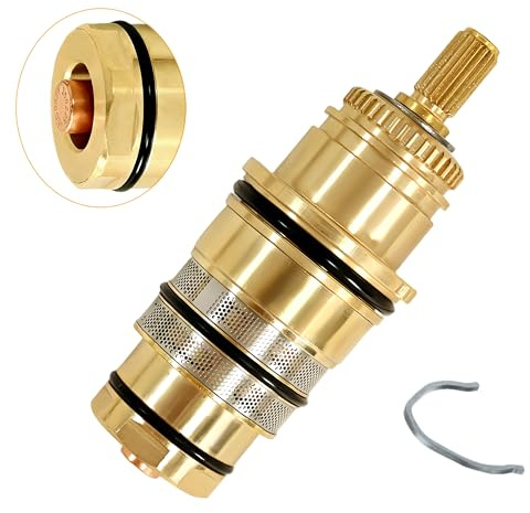 98282000 Thermostatic Cartridge – Compatible with Hansgrohe 98282000, Fits 98282 T30 Shower Valve Core, Precise Temperature Control, Durable Brass Upgrade (Replaces Plastic Version)