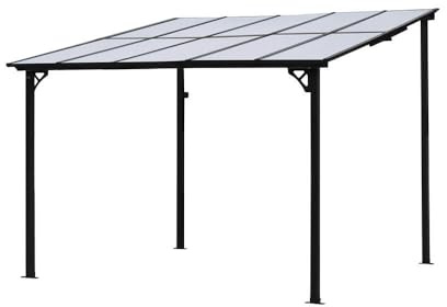 Home Deluxe Terrassenüberdachung ECO Anthrazit – 300 x 300 cm, Anthrazit | Wetterfeste Alu-Überdachung für Terrasse & Garten
