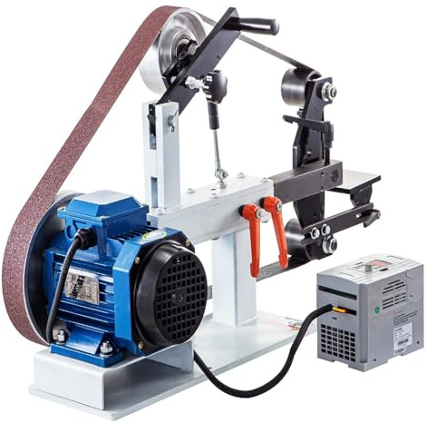 Ponceuse À Bande Électrique 1,5 KW 2 X 82 Pouces À Vitesse Variable 3 Modes For La Fabrication De Couteaux De Polissage D'outils Largement Utilisé