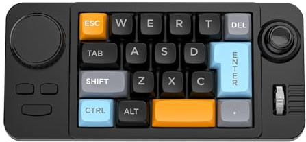 VBESTLIFE Clavier USB C Filaire, 19 Touches Programmables, Clavier Mécanique Macro avec Rétroéclairage LED RVB et Bouton de Commande, pour Le Travail et Les Jeux