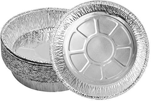 xianynow 20 Piezas de Bandejas de Papel de Aluminio, Contenedor de Papel de Aluminio Desechables Redondo para Freidora de Aire para Asar Cocinar u Hornear Pasteles Pequeños Tartas, 8 Pulgadas