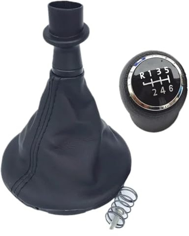 Für VW Für Transporter Für M&ultivan Für Caravelle T5 2003-2010 6-Gang-Schalthebel Schaltknauf Ledermanschette Handball Manuell Schaltknauf(Black 6 Speed)