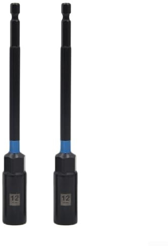 Steckschlüssel, 2 Stück, 150 mm Sechskantmutter-Schraubendreher-Set mit 1/4-Zoll-Schaft für Schraubendreher, magnetischer Chrom-Vanadium-Stahl für Autoreparatur und Heimwerken (2 Stück, 12 mm)