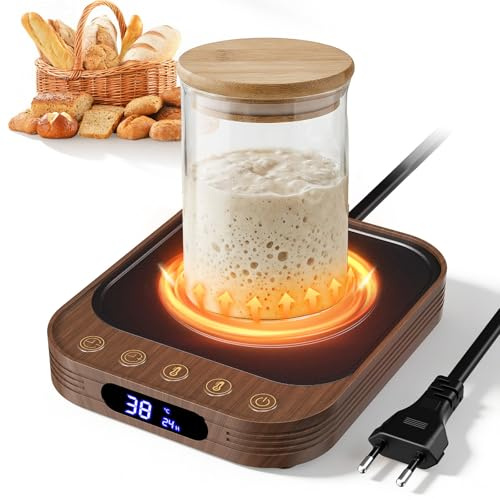 MQUPIN Chauffe-levain, outils de cuisson du pain 21-38 °C, contrôle précis de la température 1 °C, minuterie 24 heures, boîte de fermentation du levain, pour la fermentation de la pâtisserie
