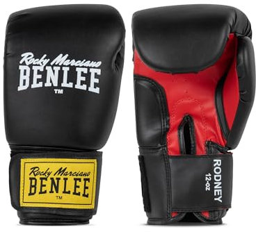 BENLEE Boxhandschuhe aus Kunstleder Rodney, Black/Red, 12 oz