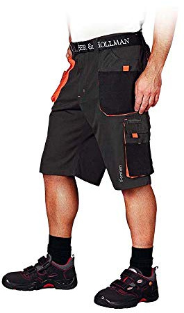 Leber&Hollman LH-FMN-TS_SBPXXL former skyddsbyxor kort, stålblå-svart-orange, XXL storlek