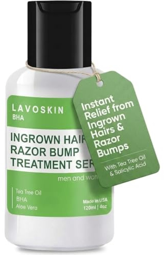 LAVO Tea Tree Gel w/Salicylic Acid - BEST Ingrown Hair Treatment - Razor Bump and Burn Remover - Bikini Lines & Acne - Use After Shaving, Hair Removal, Waxing, Laser, Electrolysis - for Men and Women