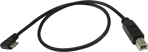 zdyCGTime Typ C Druckerkabel, 90 Grad Rechteckiger Winkel USB 2.0 Typ C (USB-C) auf Typ B (USB-B) Drucker Scanner Kabel -18Inchs