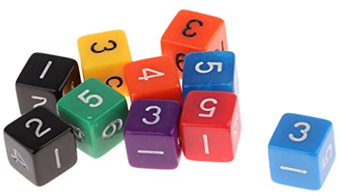 10pcs dés à en Acrylique dés différentes Couleurs dés à 6 1-6 pour Jeux Cadeau Enfants