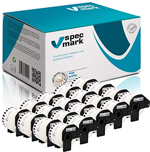 specmark Endlosetiketten DK-22223 50 mm x 30,48 m 20 Rollen | Etikettenrolle, Kompatibel mit Brother QL-570, QL-700, QL-800