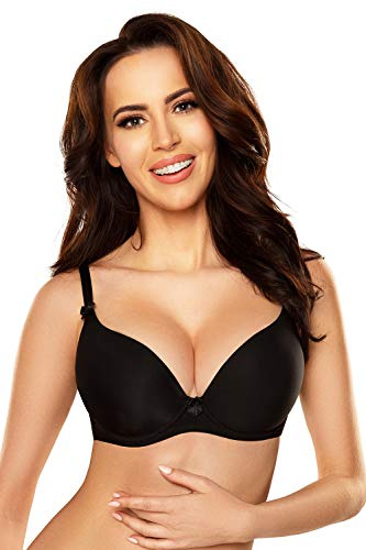 VIVISENCE Dam push-up bh skal, utan mönster 1041, svart, 75A