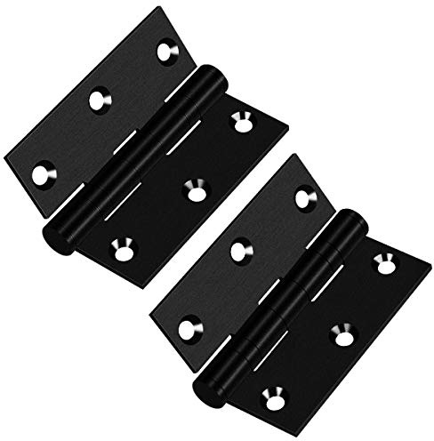 Hommyzone Commercial and Residential 3 x 2.5 304 Stainless Steel Door Hinges,3 Inch Ball Bearing Hinge with Square Corners (Matte Black)-Pack of 2