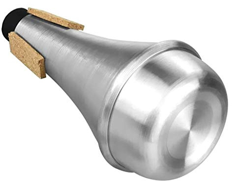 VICMAT Trompete Mute, Trompete Straight Dämpfer Silber Trompete Stummschaltung, Straight Stummschall Dämpfer Aluminium mit Reinigungstuch, Silber