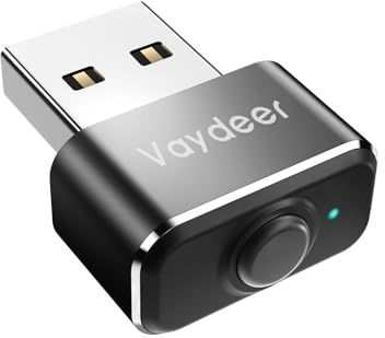 VAYDEER Undetectable USB Mouse Jiggler UK [Aluminum Alloy] - 3 Movement Modes, Plug & Play Security, Works with Teams/Zoom (ISO27001 Certified)