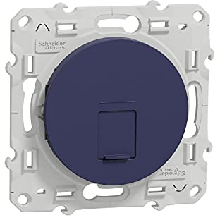 Schneider Electric S550476 Odace, prise RJ45 Cobalt, grade 3 (multimédia) cat. 6 STP, à vis
