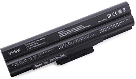 vhbw Batería Compatible con Sony Vaio VPCCW1ZEH/BU | VPCCW21FX/B, VPCCW21FX/L notebook (6600 mAh, 11,1 V, Li-Ion) - negro