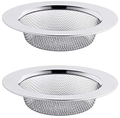 Set di 2 Filtro Lavello Cucina in Acciaio Inossidabile, Cucina Sink Strainer da 4,5/11,5cm, Filtro per Doccia, Vasca da Bagno o Lavelli da Cucina