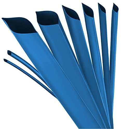 ISOLATECH Guaina termorestringente Ø5mm x 10m 3:1 Blu | Con adesivo, Poliolefina, Senza Scritte, Resistente ai raggi UV, Al metro, Per isolamento cavi e connessioni saldate