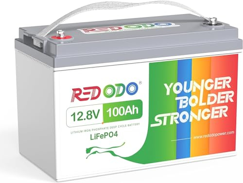 Redodo 12V 100Ah LiFePO4 Batterie, 1280Wh Lithium Akku über 4000 Mal Tiefzyklus, wiederaufladbare Batterie mit 100A BMS, Unterstützt in Serie/Parallelschaltung, Perfekter für Wohnmobile, Solaranlage | Group31, IP65 wasserdicht, Ideal für Wohnmobile, Camping, Marineanwendungen und Notstromsysteme im Haus, 5 Jahre Garantie
