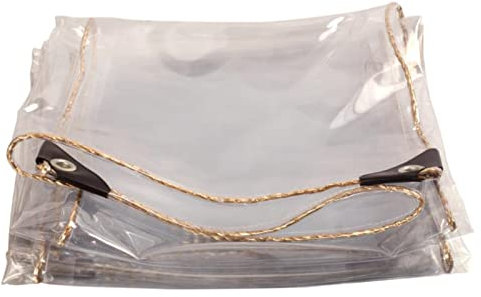 SAGIDAR Telone Trasparente Impermeabile - Coperture Antivento, Usato per Coprire Balconi, Facile da Pulire, PVC, Tessuto in Plastica, Resistenza allo Strappo, Teloni Occhiellati Rinforzati