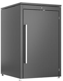 ILESTO Poubelle en acier inoxydable | Résistant aux intempéries | Conteneur | Poubelle | Maison de jardin | Coffre de jardin | Verrouillable | Coffre de jardin | Boîte à ordures | Anthracite