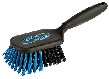 Green Brush Stielbürste Teppichbürste hart aus Recycling Material mit Kantenschutz - blau
