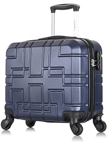 R.Leone Valigia EasyJet 45x36x20 cm Trolley Bagaglio a mano in ABS 4 Ruote 2130 (XS 45X41X20cm senza ruota 45x36x20cm, Blu)