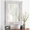 HLFMVWE Miroirs pour Le Mur Miroir rectangulaire Rustique avec Cadre en Bois Miroir Suspendu Vintage pour Chambre à Coucher Salle de Bain Salon décoration Murale Blanc Large 30 x 40CM