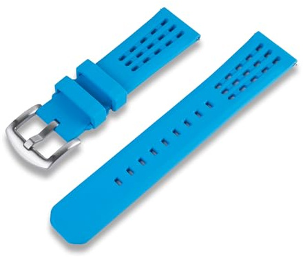 Crafter Blue UX09 22MM Straight End Watch Band Diver FKM Rubber Watch Strap Replacement for All 22mm Width Lug Watches, Blue