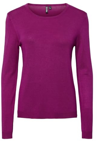 PIECES Pcsonja LS Pullover Knit Noos BC Jersey de Punto, Fucsia, XS para Mujer