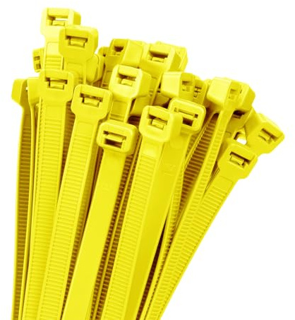 Armpow 18 inch Yellow Zip Ties Heavy Duty 100 PACK, 200 LBS Ultra Exclusive Strong Plastic Wire Ties, Large Cable Ties Extra Long Tie Wraps, Indoor and Outdoor UV Resistant
