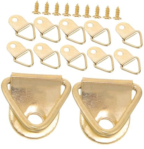 ETHZZLE 100 Sätze Dreieckiger Ringhaken Bildaufhänger-Set Werkzeug zum Aufhängen von Bildern Staffelei Kleiderbügel Werkzeug zum Aufhängen von Fotorahmen Aufhängewerkzeuge für Fotos Metall