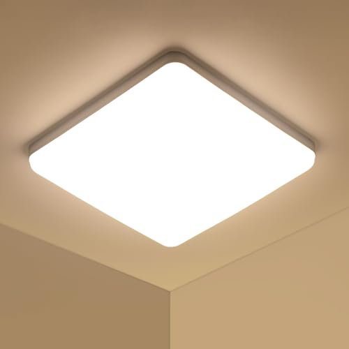 Comely LED Ceiling Lights, 36 W 4000 LM Super Bright Square LED Ceiling Light Warm White 3000K, Ultra Slim Ceiling Lamp for Bedroom, Living Room, Kitchen, Hallway