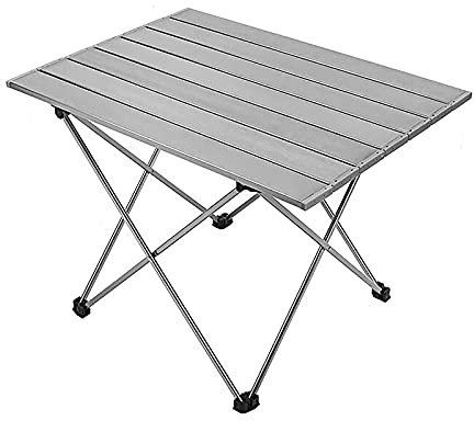 KGDJBGSE Klapptisch, tragbarer Campingtisch, mit Aluminium-Tischplatte und Tragetasche, leicht zu tragen, für Indoor-Outdoor-Heimparty und Camping, Schwarz, Groß