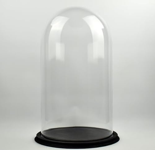 EMH Große Glasglocke mit schwarzem Vintage-Sockel, Höhe 45 x 23,5 cm