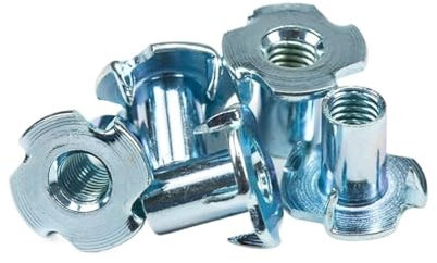 T-Muttern T-Muttern, 4-Zinken-T-Mutter, 10 Stück, verdickter Stahl, vier Krallen, Lautsprechermutter, blinder Zinkeneinsatz, T-Mutter for Holzmöbel, M4, M5, M6, M8, M10, Länge = 8–17 mm(Size:M4x8)