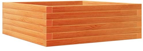 vidaXL Jardinera de Madera Maciza Pino marrón Cera 70x70x23 cm, Jardinera de Exterior, macetero para Hierbas, Jardinera de balcón, Jardinera de Patio
