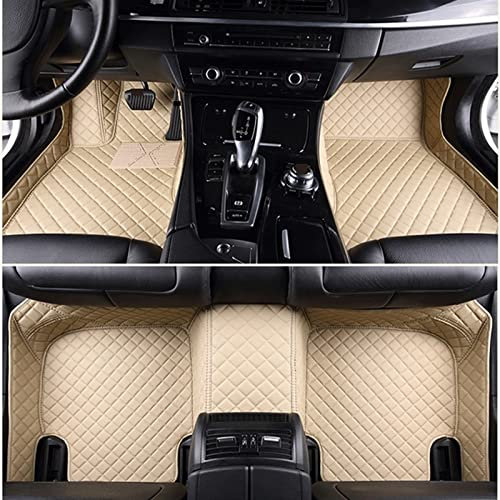 DZSLLOOI Auto Fußpolster Auto-Fußmatten Custom 5 Seat Für Peugeot 508 408 607 2008 Rcz 3008 Automatten Autozubehör(Beige)